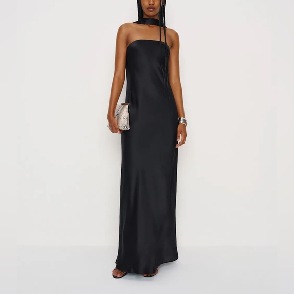 Reformation Oren Silk Dress In Black, NWOT, NEVER WORN, NO FLAWS. - Picture 1 of 10